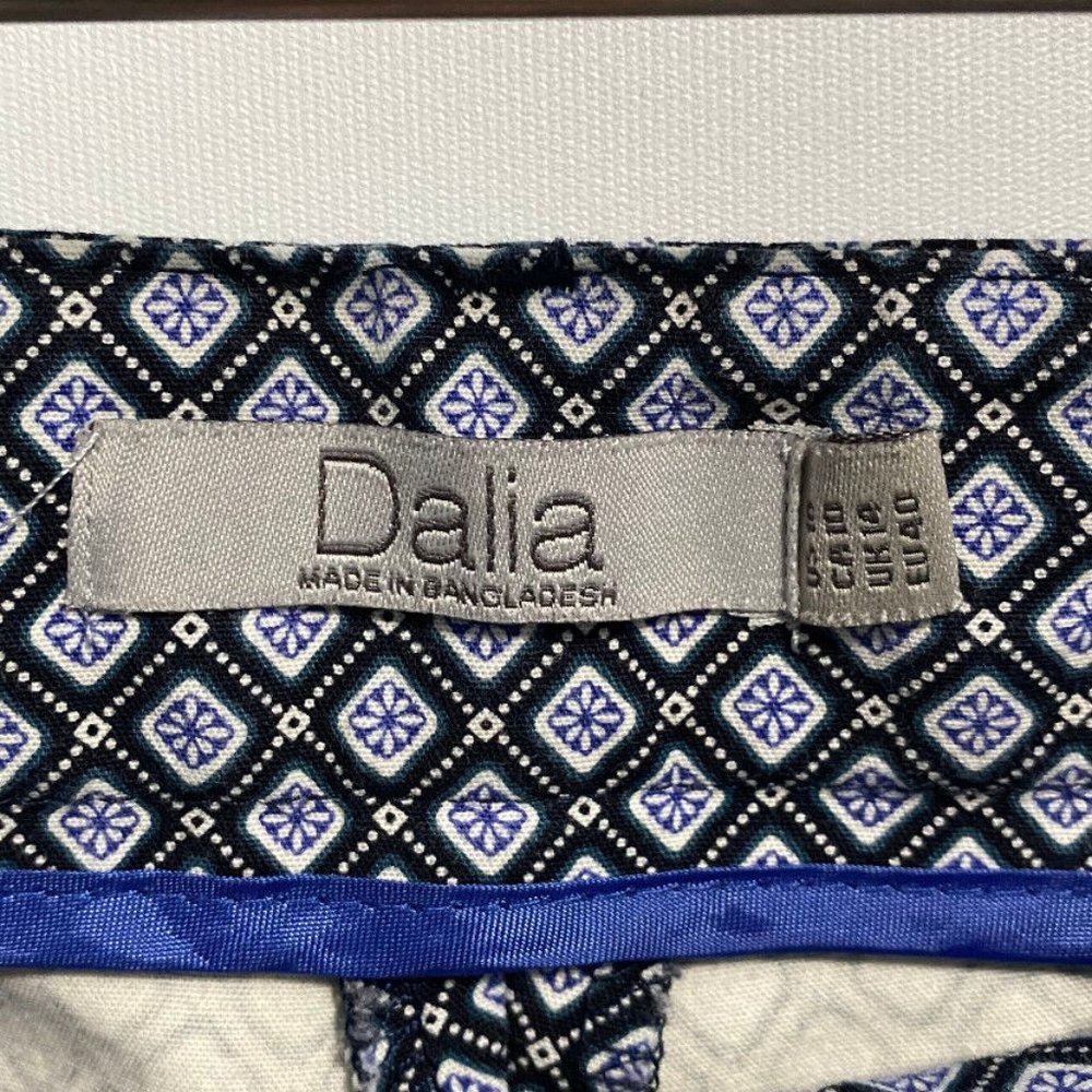 Dalia Capri Blue Pants With Square Pattern Size 10 - image 4